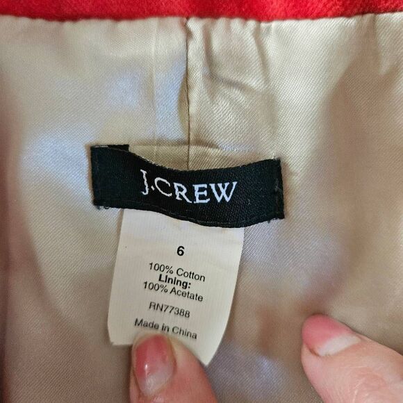 J. Crew Red Velvet Blazer Size 6 - Picture 4 of 7